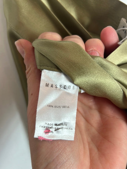 MASSCOB. Green silk sarong skirt. Size 36