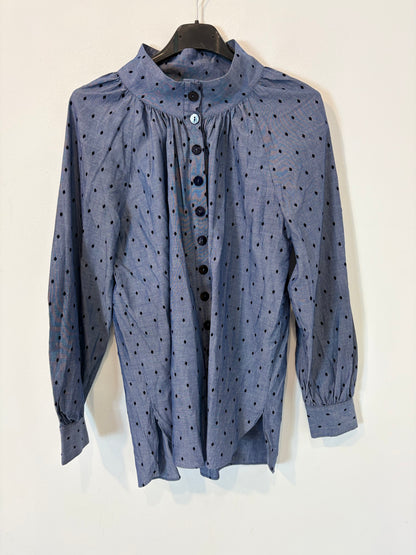 MASSIMO DUTTI. Blusa algodón rombos. T 34