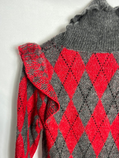 ZARA. Jersey rombos cuello alto. TS