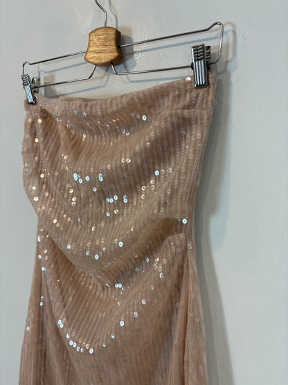 ZARA. Vestido corto lentejuelas palabra de honor