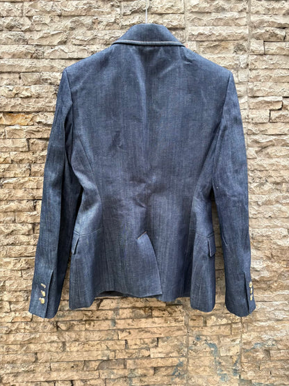ZARA. Blazer denim costuras