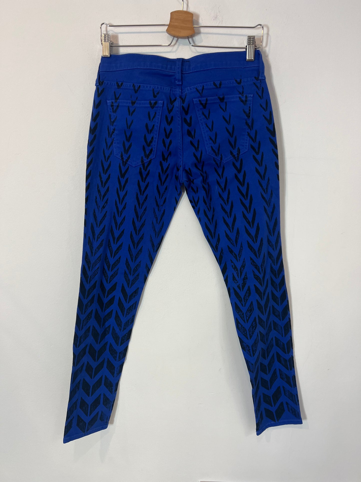 CURRENT ELLIOTT. Printed blue skinny denim. Size 26 (36)