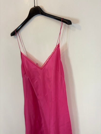 Vestido seda vintage fucsia