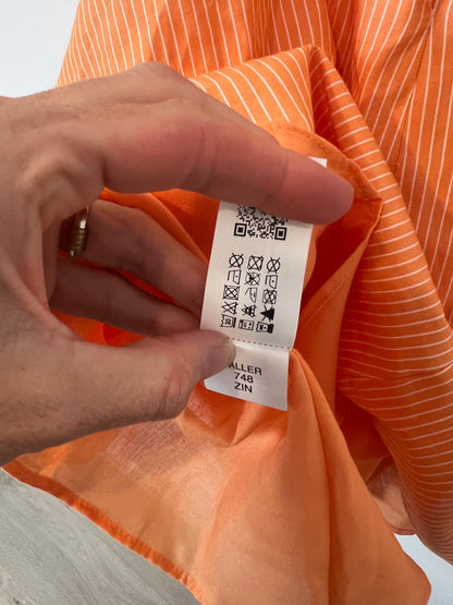 ZARA. Vestido corto naranja rayas