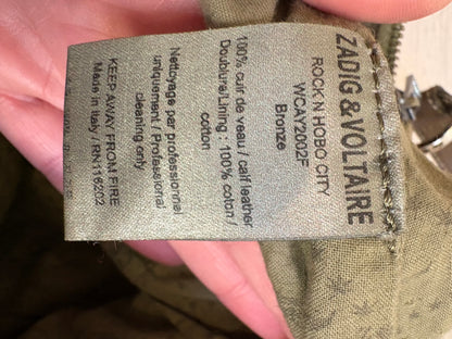 ZADIG & VOLTAIRE. Bolso bandolera  caqui bolsillos