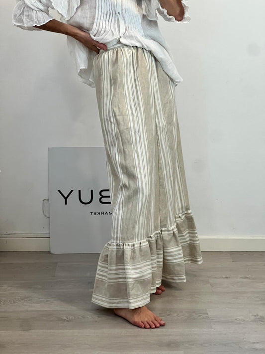 BOJ. Falda larga lino beige