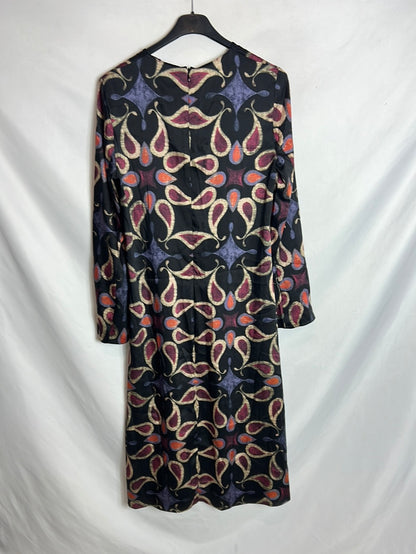 ZARA. Vestido midi estampado. T M