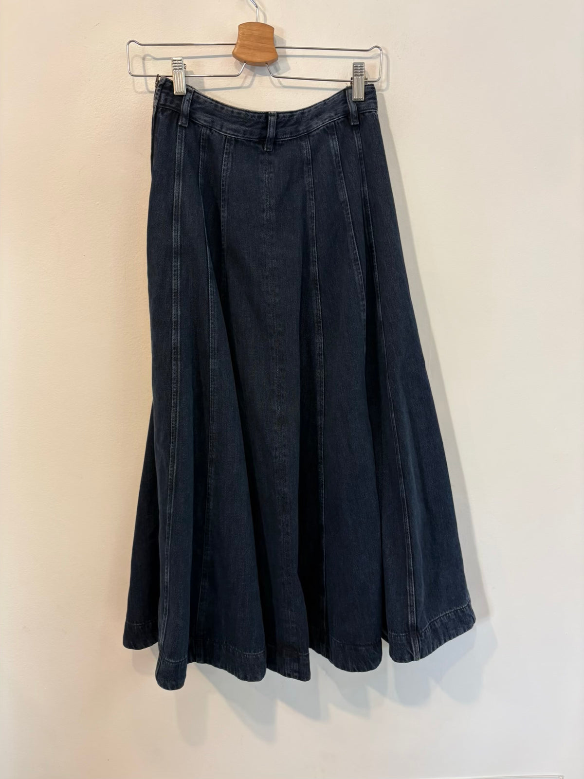 MASSIMO DUTTI. Falda larga denim