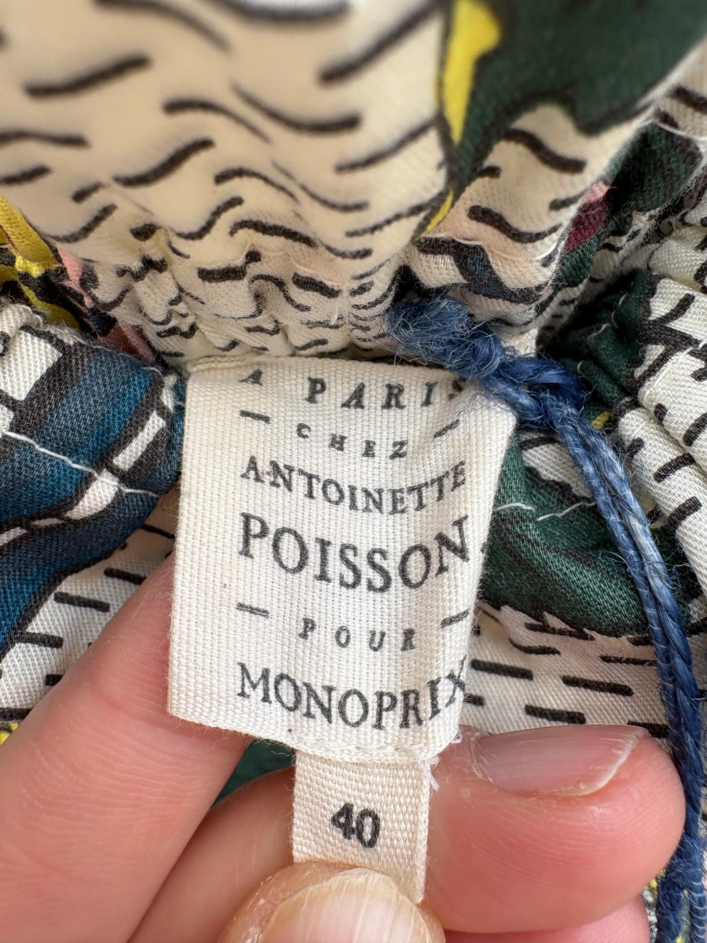 MONOPRIX. Falda midi estampada