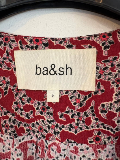 BA&SH. Vestido estampado fruncidos