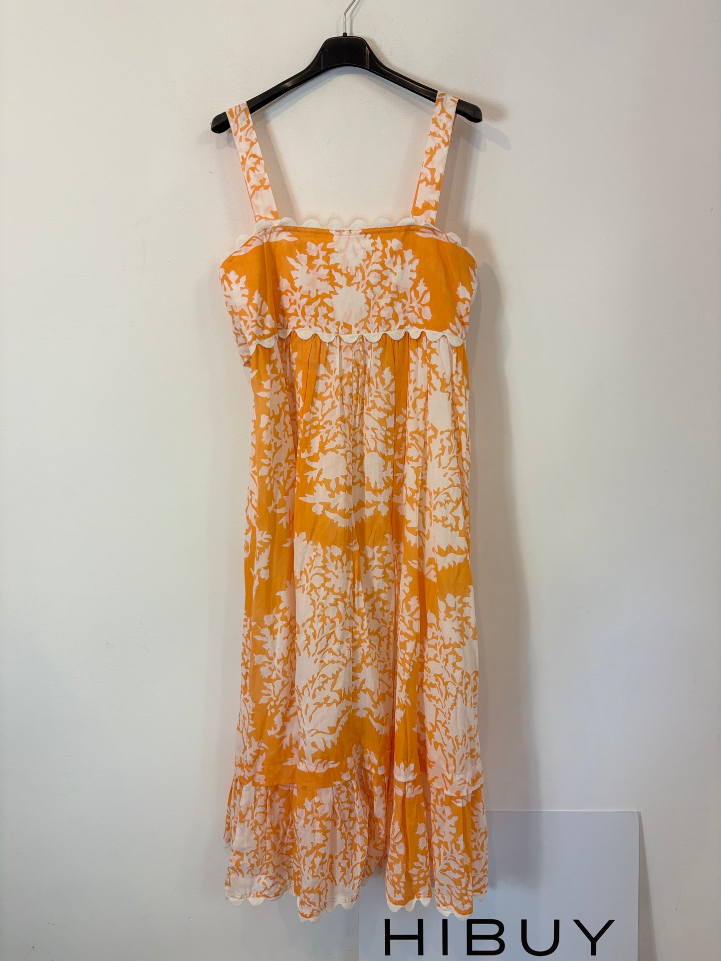 JULIET DUNN. Printed mandarin orange maxi dress. Size 1 (S/M)