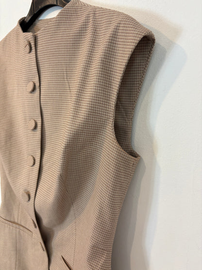 ZARA. Beige checked vest. Size XS
