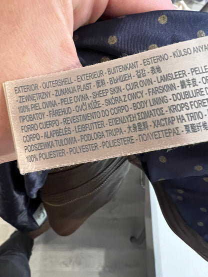 MASSIMO DUTTI. Chaqueta de piel marrón T. 13-14 años (S)