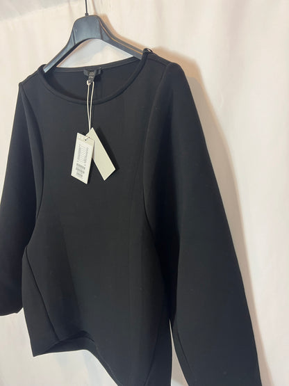 COS. Black neoprene texture sweatshirt. XS
