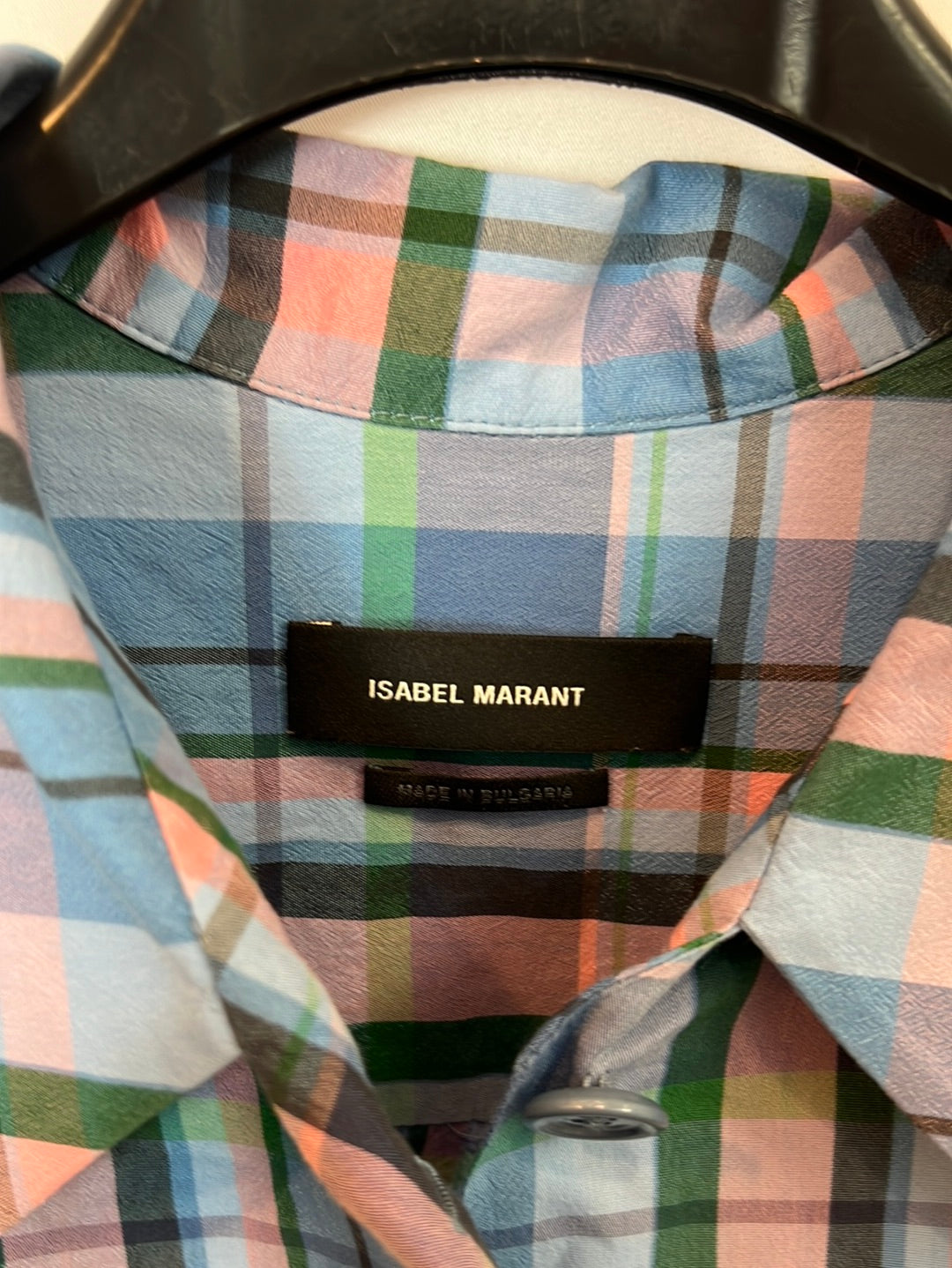 ISABEL MARANT. Blue checked shirt. Size 34