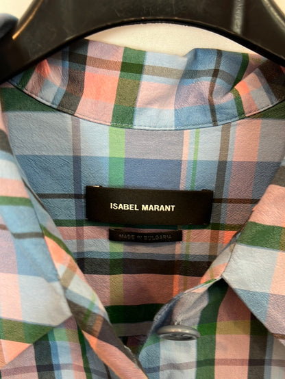 ISABEL MARANT. Blue checked shirt. Size 34