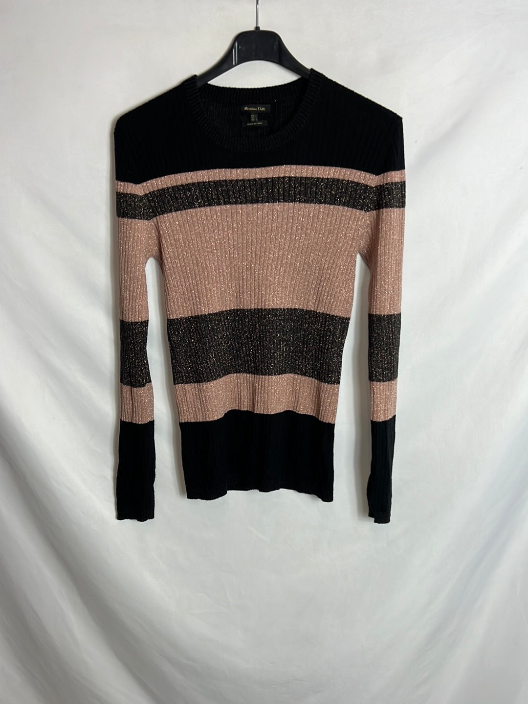 MASSIMO DUTTI. top rayas hilos T.l