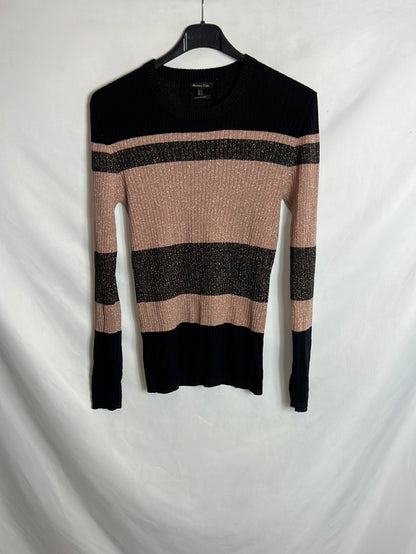 MASSIMO DUTTI. top rayas hilos T.l