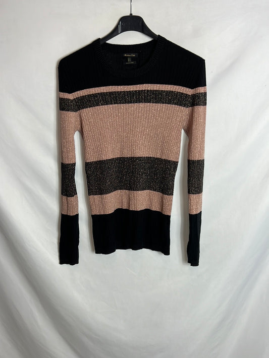 MASSIMO DUTTI. top rayas hilos T.l