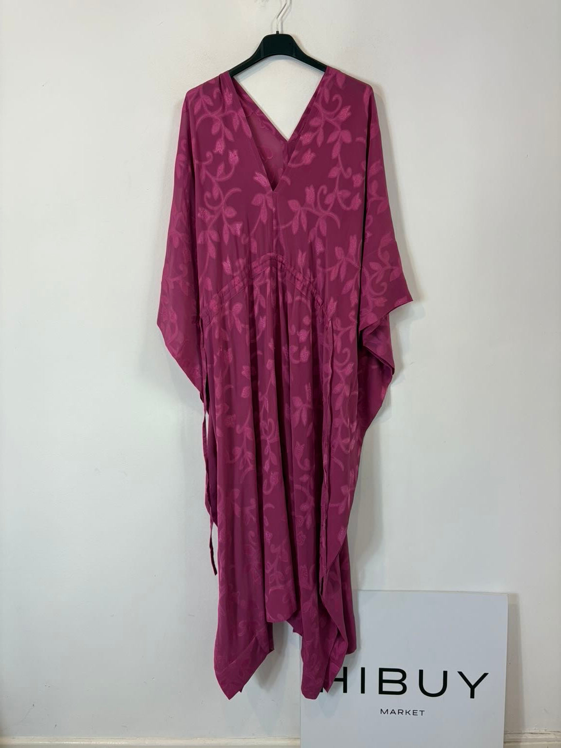 H&M. Vestido kaftán buganvilla textura