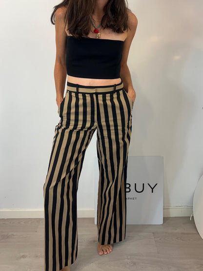 ZARA. Pantalón rayas con algodón