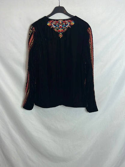 ZARA. Chaqueta terciopelo bordada. T.M