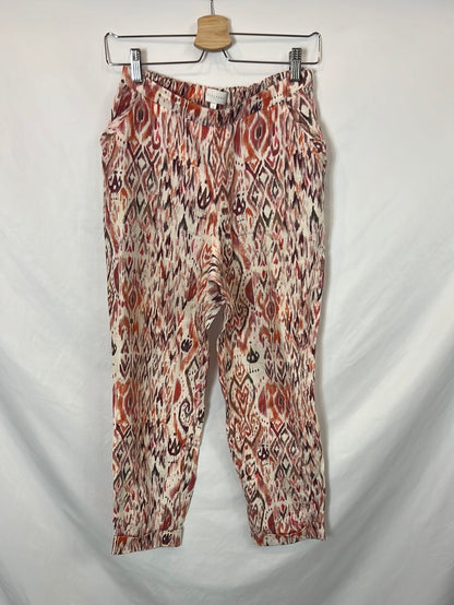 SCALPERS. Pantalón estampado de lino T.s