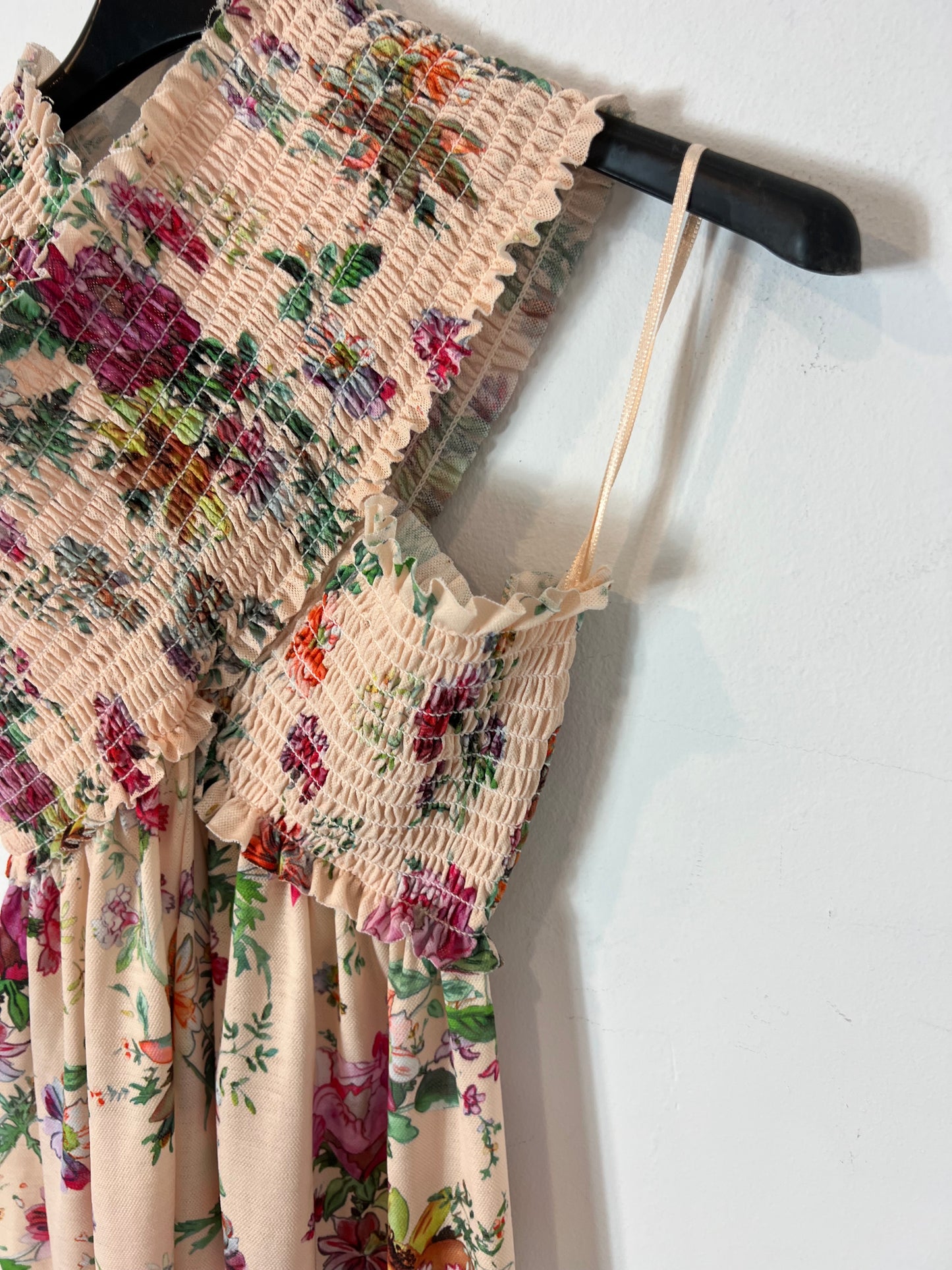 ZARA. Long floral honeycomb dress. TM