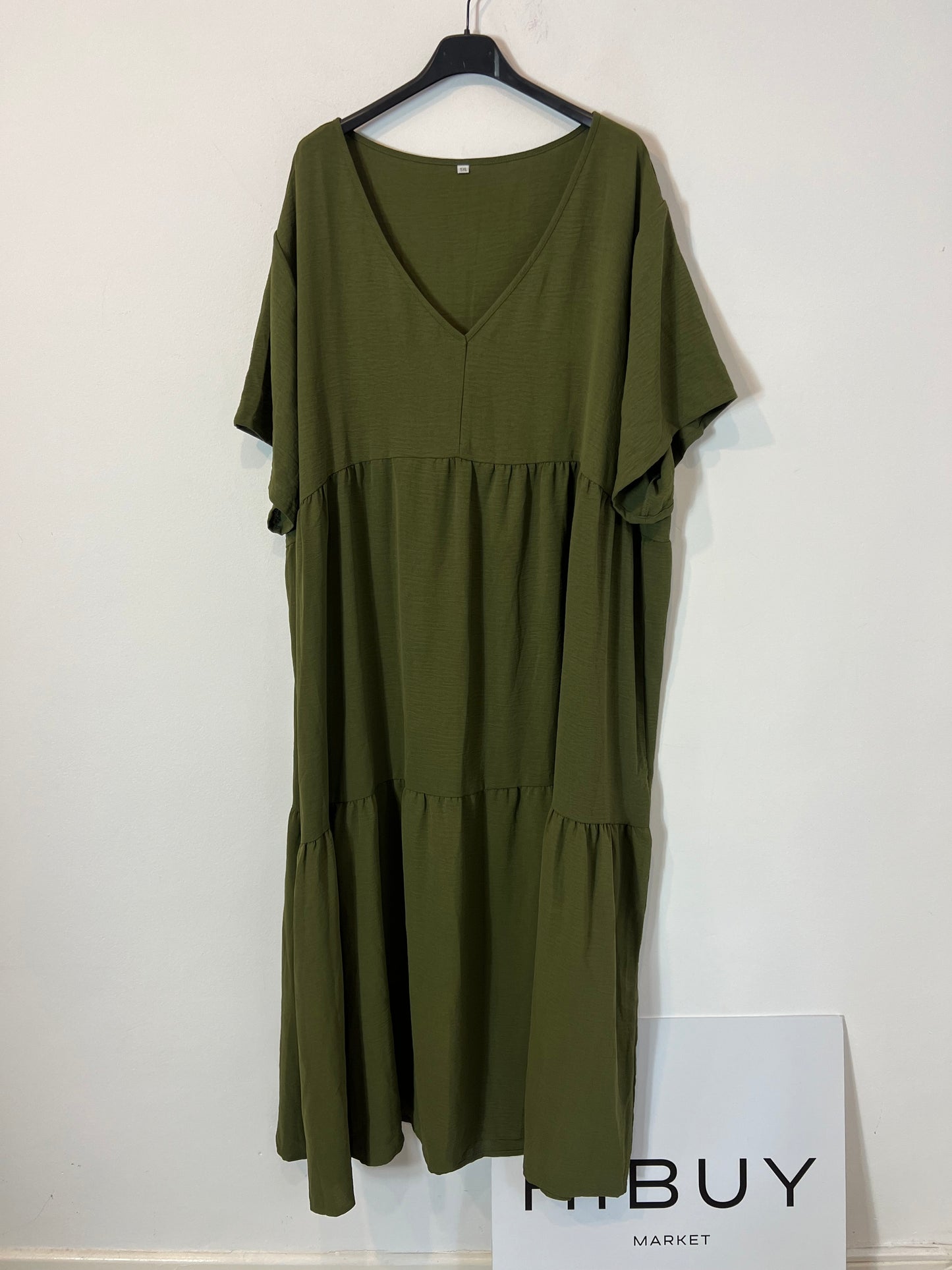 OTHERS. Flowing green dress S.5XL