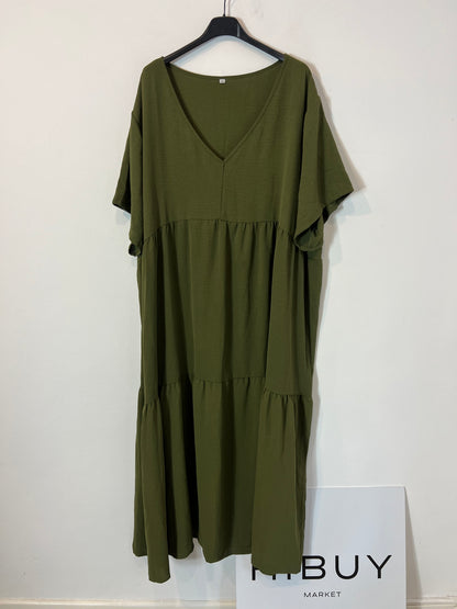 OTHERS. Flowing green dress S.5XL