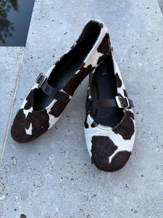 ZARA. Bailarina animal print hebilla. T 38