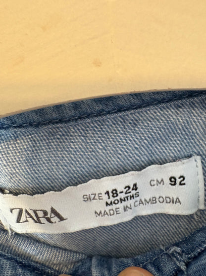 ZARA. Camisa denim cuellos. T 18-24 meses