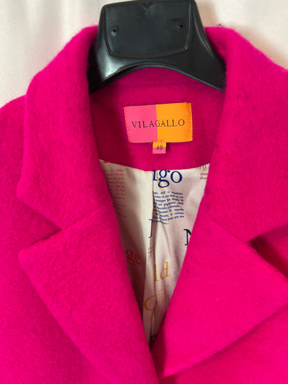 VILAGALLO. Abrigo lana fucsia. T 40
