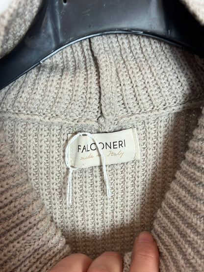 FALCONERI. Beige ruffle-neck sweater. TS