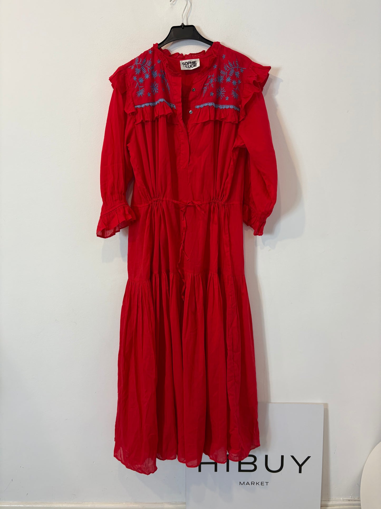 SOPHIE&LUCIE. Vestido rojo bordado