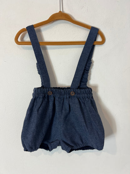 NECK&NECK. Bermuda azul tirantes. T 9-12 meses