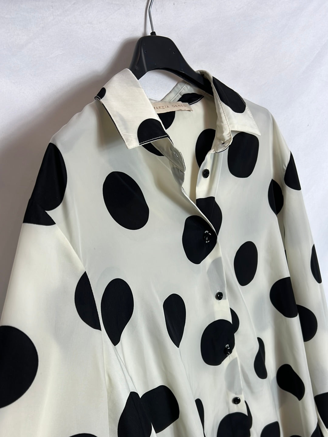 MARZIA GENESI. Total look skirt and silk blouse with polka dots. T 38/40