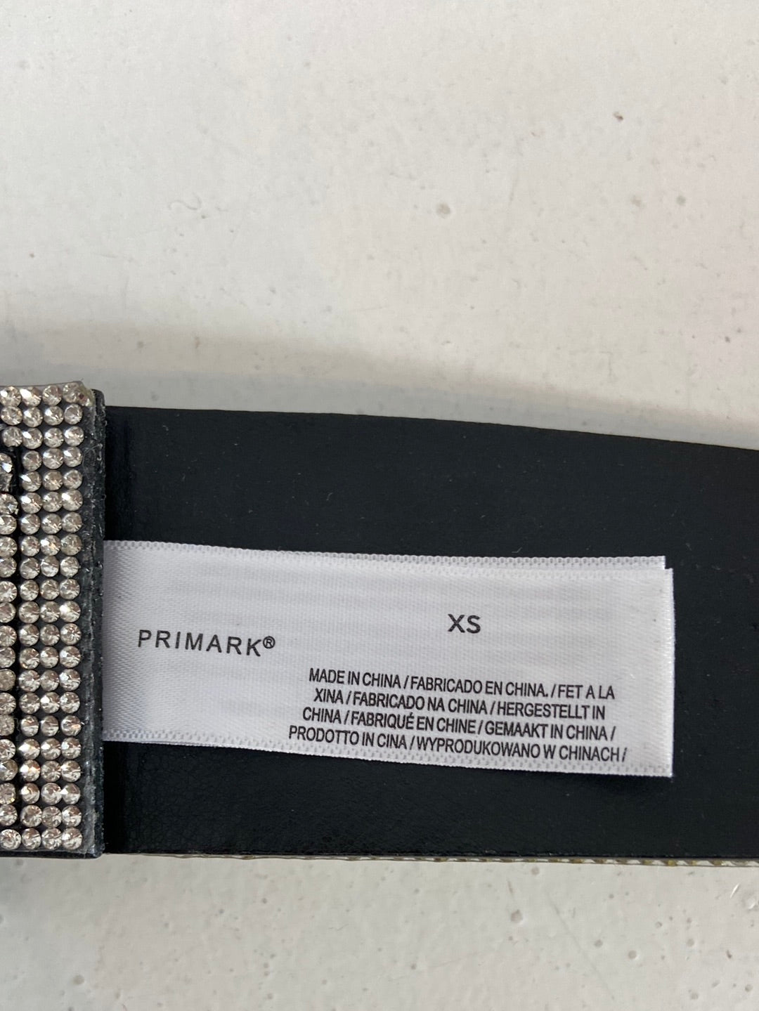 PRIMARK. Silver glitter belt, size XS