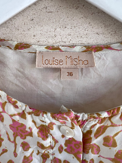 LOUISE MISHA. Vestido beige corto T.36