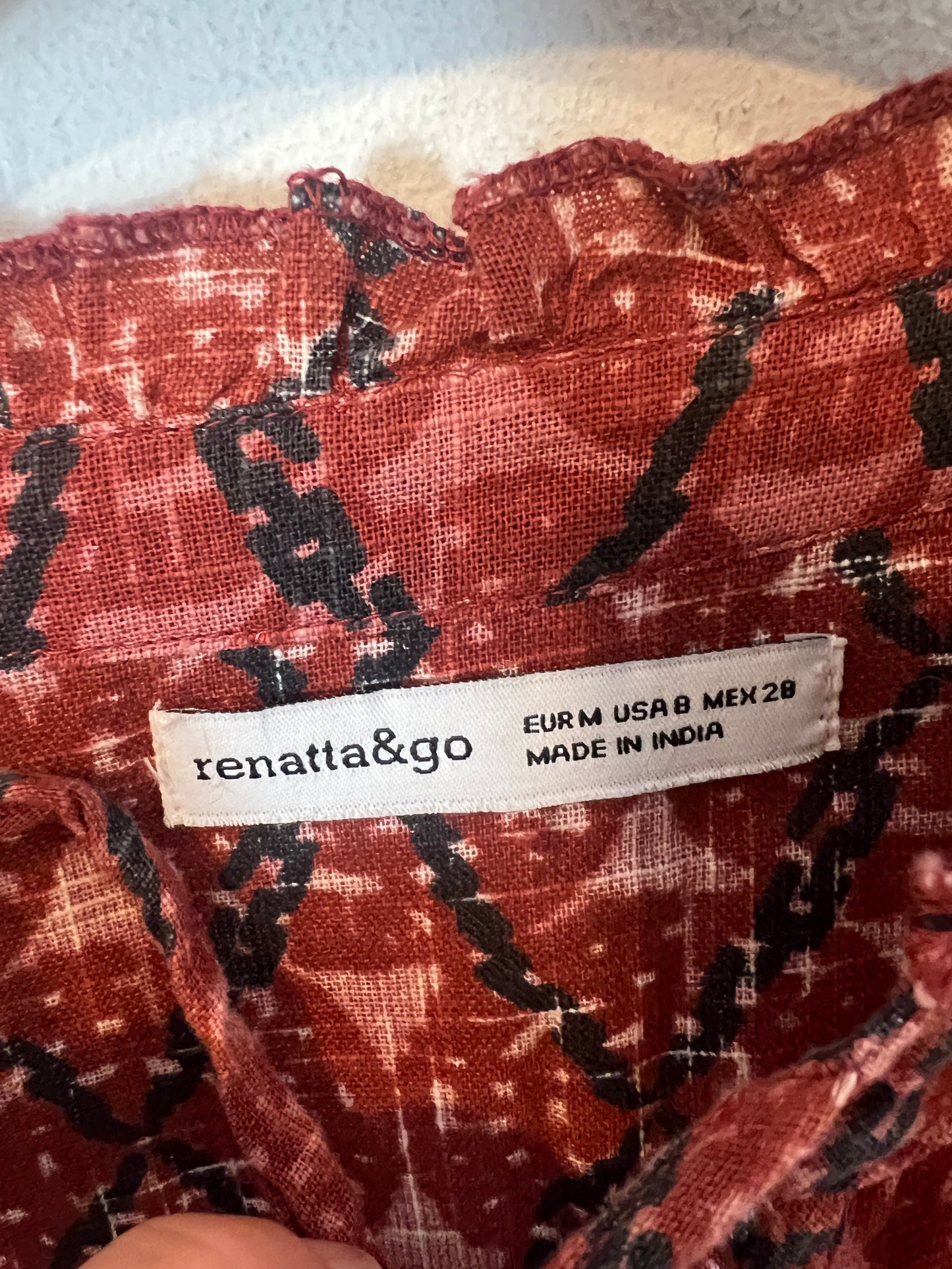 RENATTA&amp;GO. Printed burgundy blouse. TM