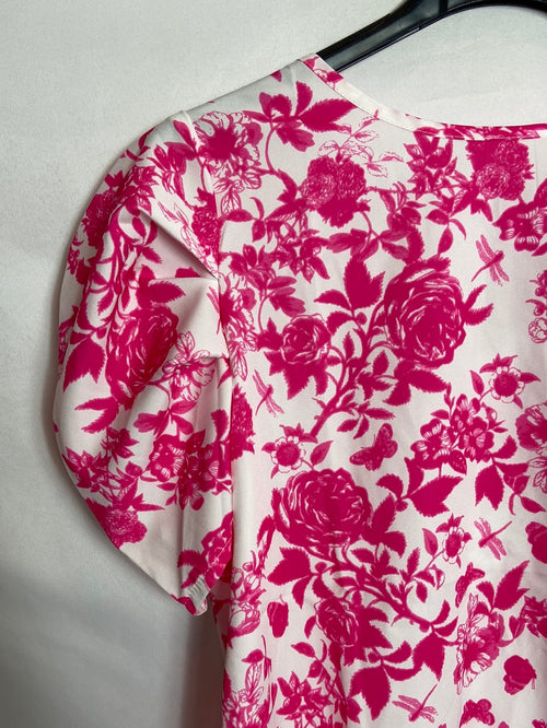 SHEIN. Blusa rosa estampado flores T.XS