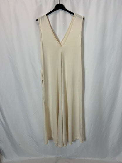 OTRAS. Vestido midi beige fluido TU(M)