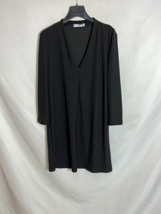 MANGO. Vestido negro elástico T.s