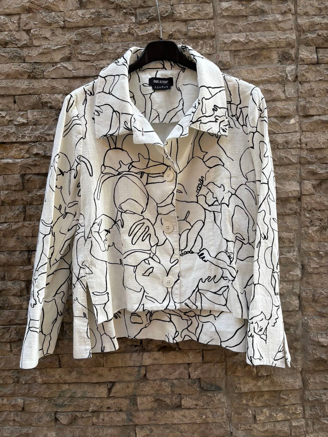 ISABEL DE PEDRO. Chaqueta lino estampada