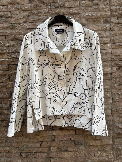 ISABEL DE PEDRO. Chaqueta lino estampada