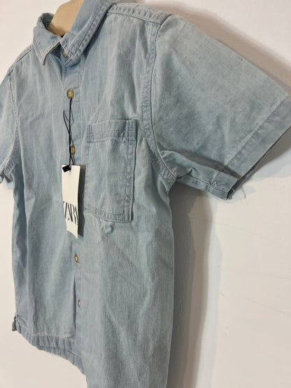 ZARA. Camisa denim manga corta. T 6 años