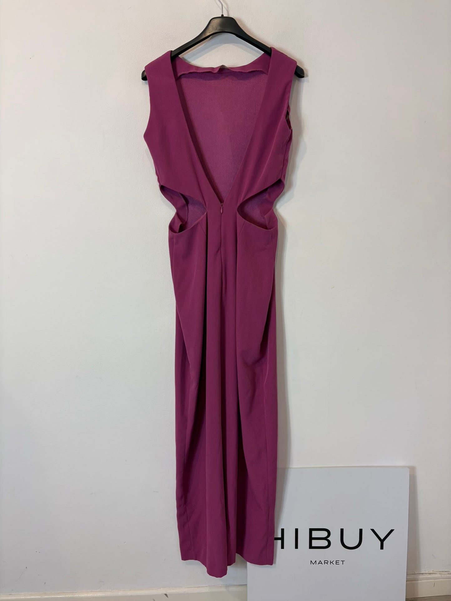 LADY PIPA. Vestido largo rosa abertura espalda