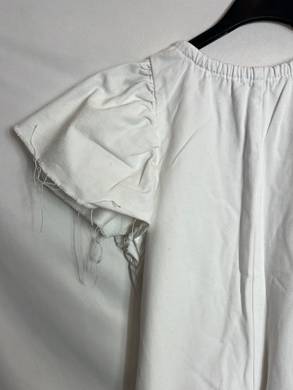 ZARA. Mono denim blanco pata ancha. T M