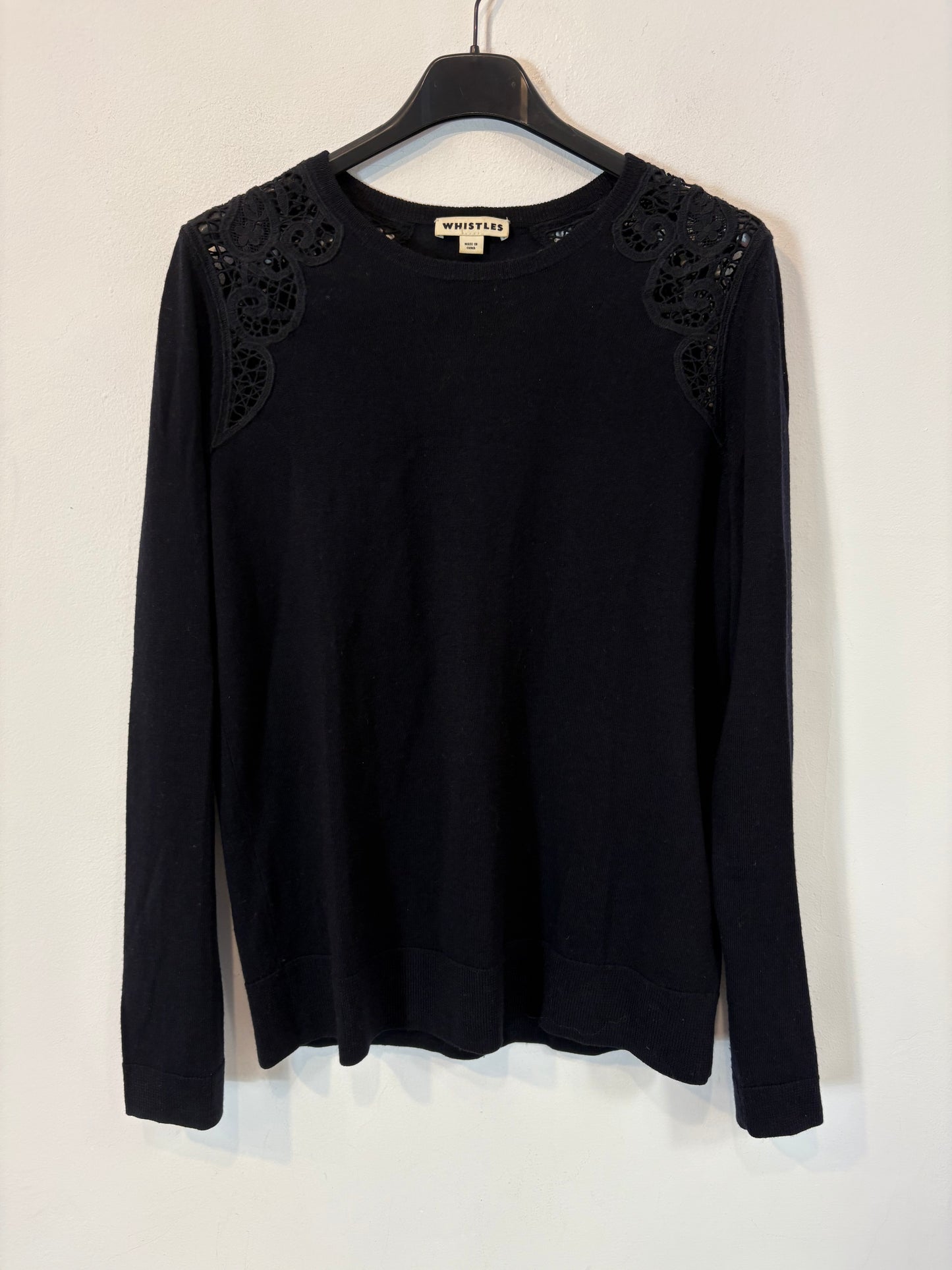 WHISTLES. Merino sweater with shoulder detail. Size 38