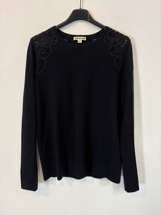 WHISTLES. Jersey merino  detalle hombros. T 38